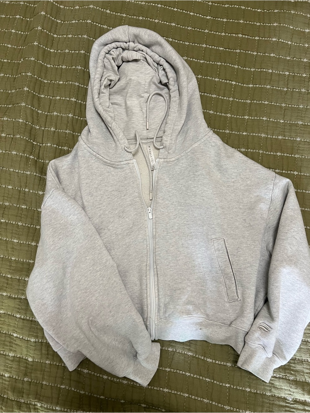 Fabletics Khloe Kardashian Oversized Cropped Zip Up Hoodie